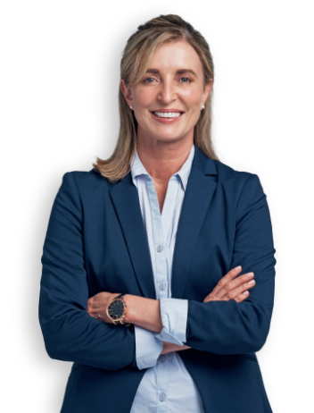 Donna sorridente con tablet in mano