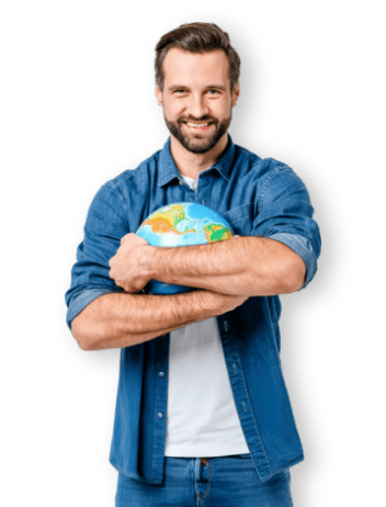 Uomo abbraccia la terra: software per report ESG